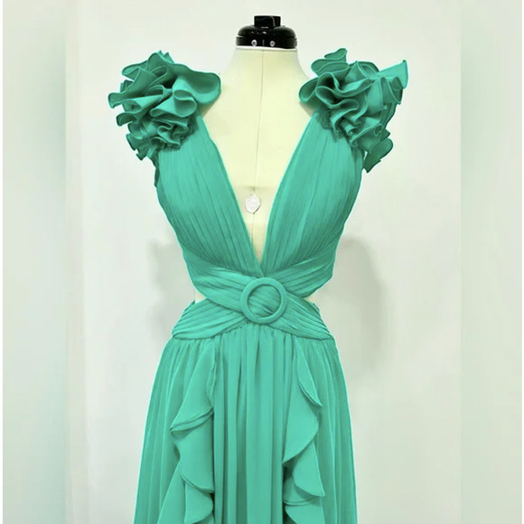 PatBo Cyan Flutter Sleeve Maxi Dress - Picture 12 of 16